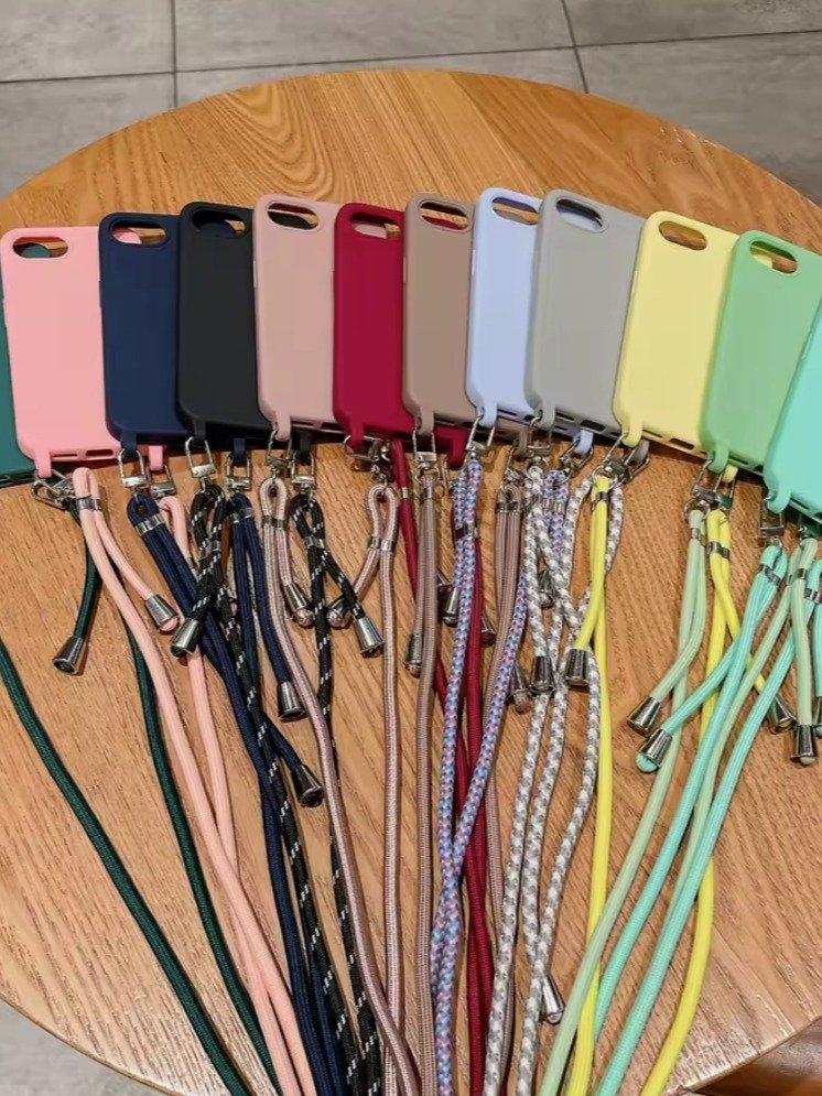 Crossbody Lanyard Silicone Case for iPhone 16e – Matte Soft-Touch Cover with Adjustable Neck Strap, Hands-Free Protection, Black product image (6)