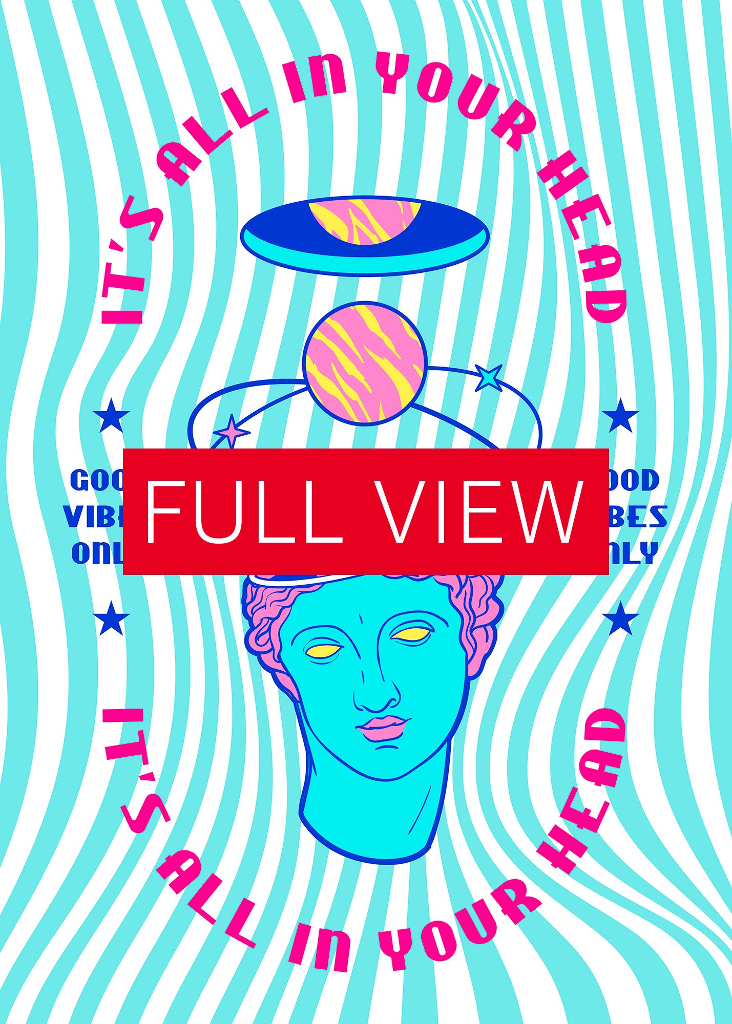 Retrowave poster/Vaporwave print: Good vibes only — anime poster, aesthetic poster, video game poster, neon light, 90s decor product image (3)