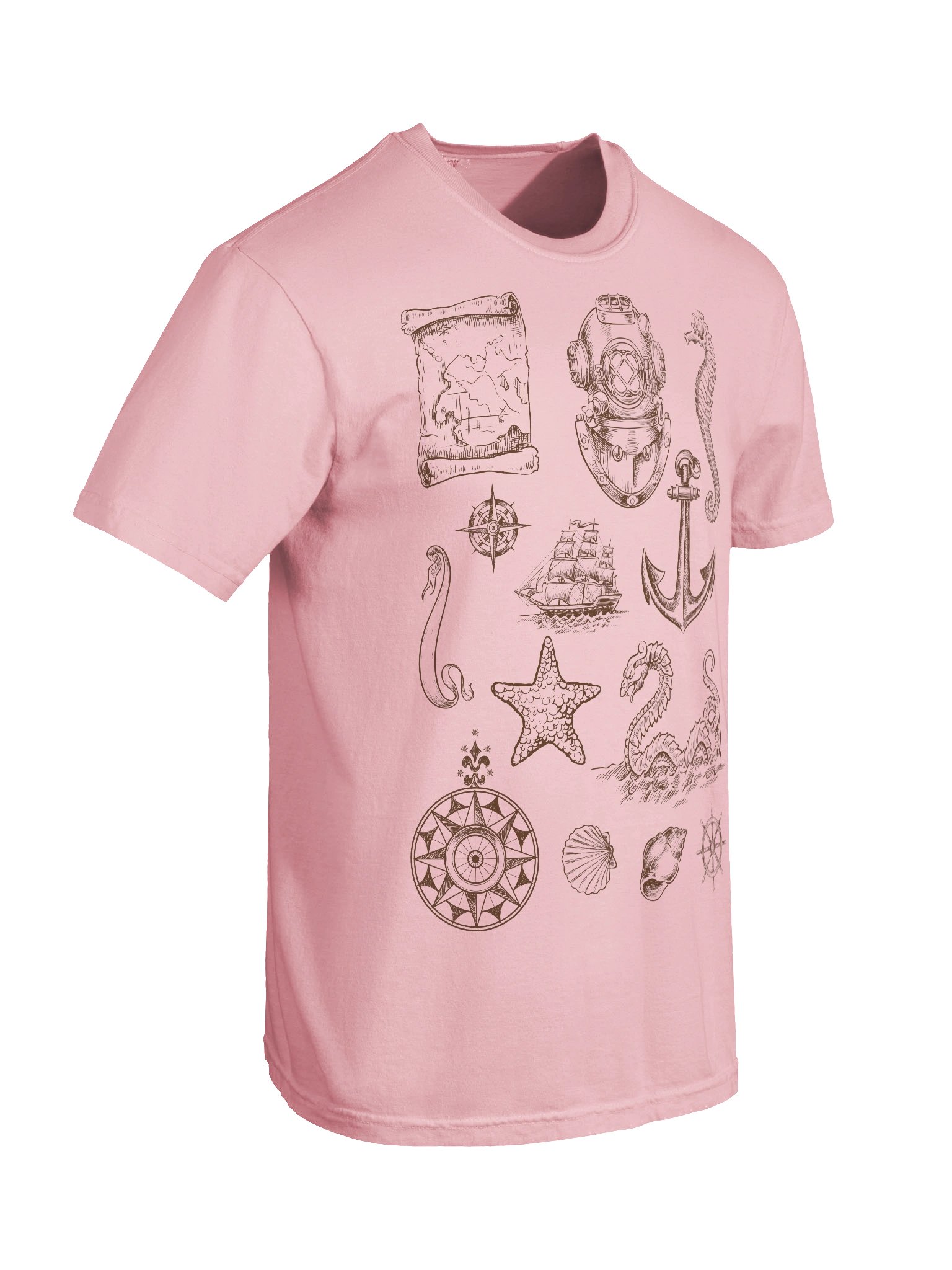 Dark Academia Nautical Shirt – Vintage Maritime Symbols Graphic Tee product image (37)