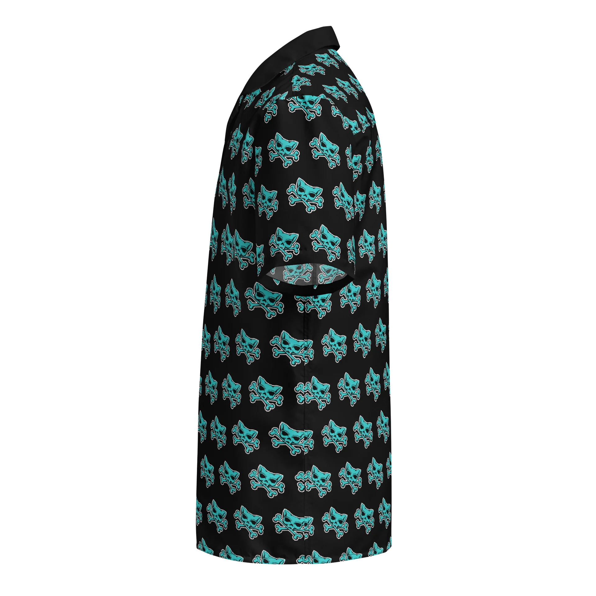 Turquoise Kat Skull Hawaiian Shirt product image (3)