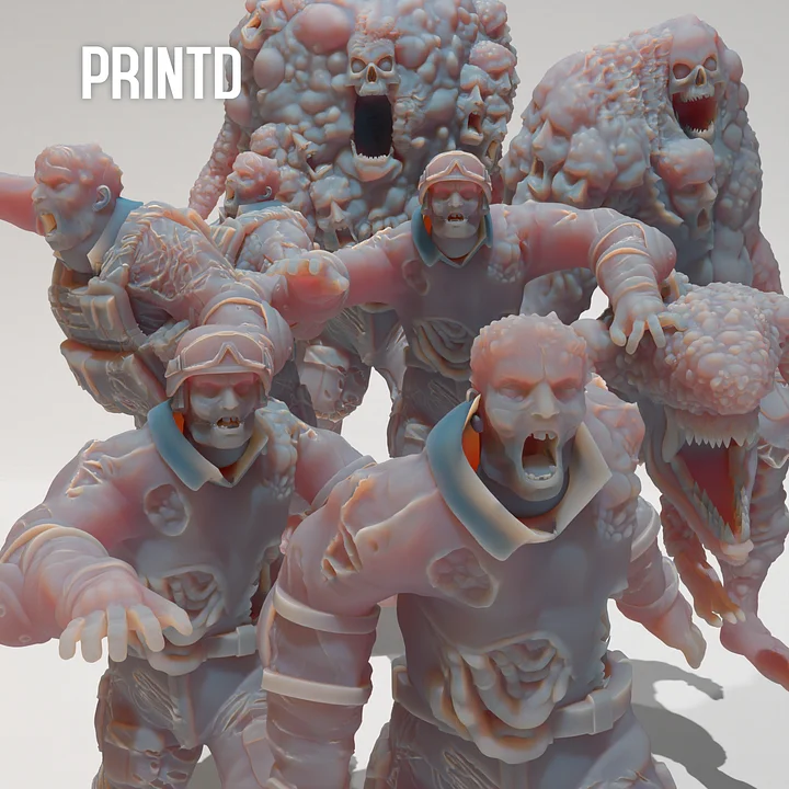 After the fall Part 3 Zombie Pack - Post Apocalyptic Zona Alpha Wargame Hobby Resin Scale Models product image (1)