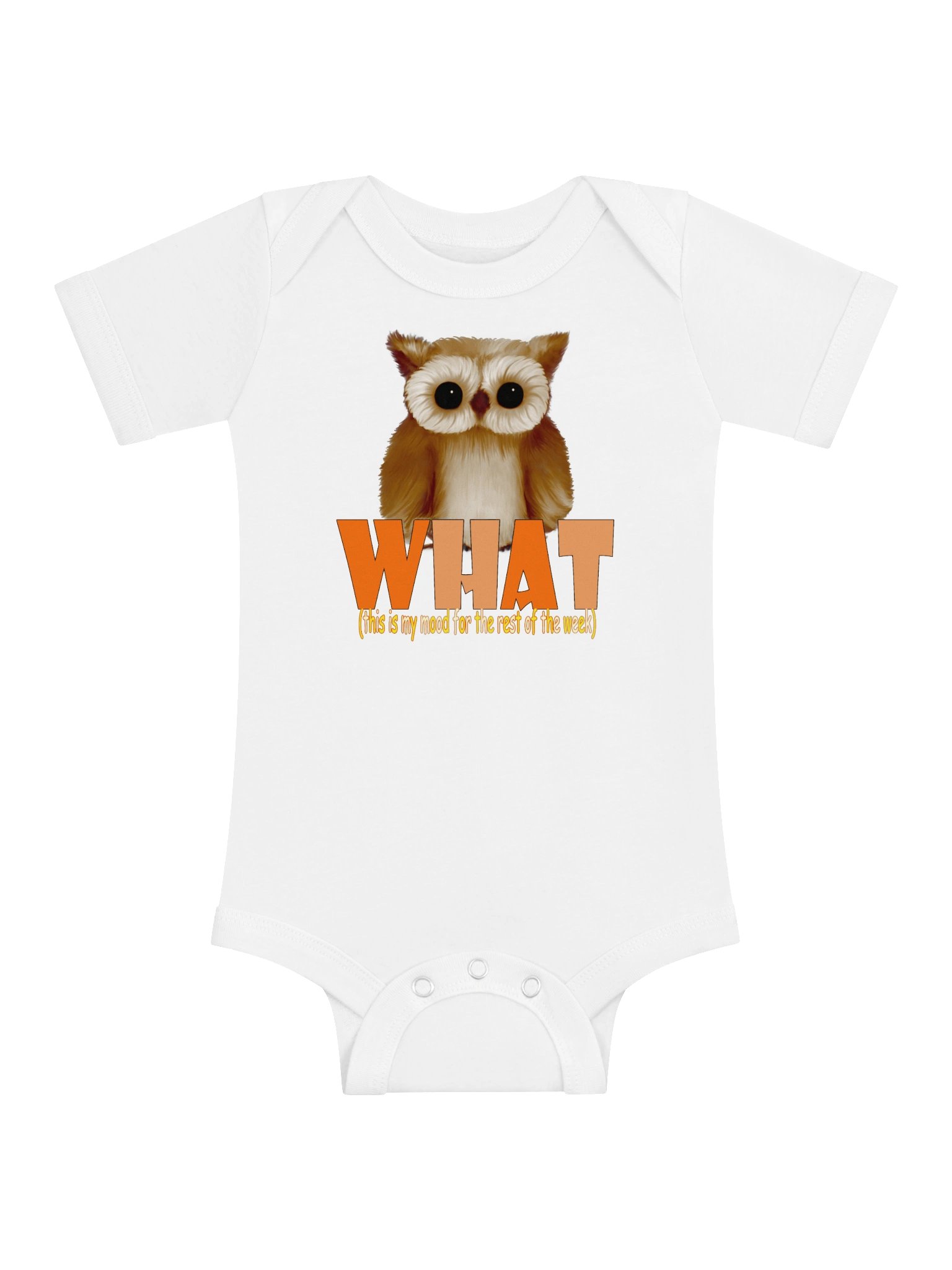Owl "WHAT" Baby Short Sleeve One Piece - Bella+Canvas product image (1)