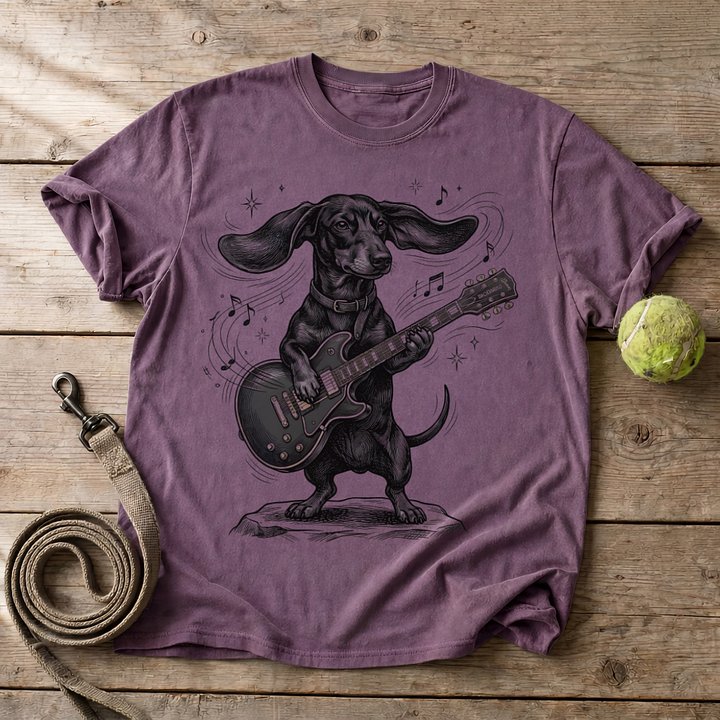 Dachshund Rock Guitar Shirt - Funny Rockstar Dog Tee product image (1)