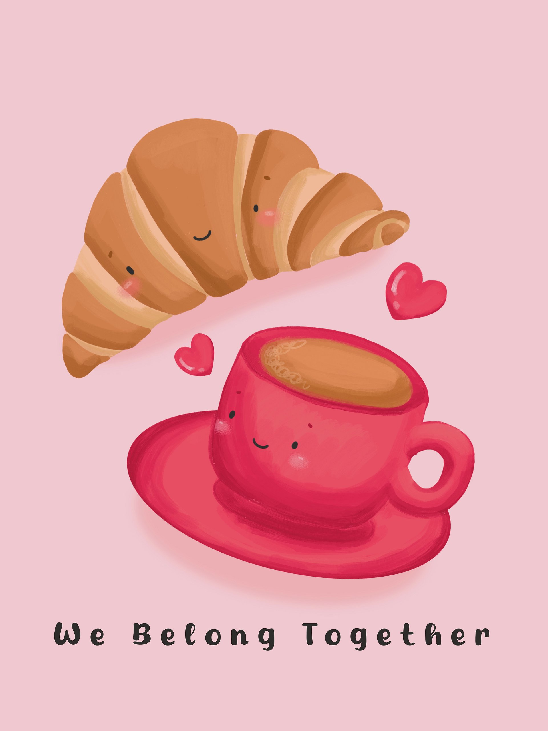 We Belong Together Coffee and Croissant Greeting Card product image (1)