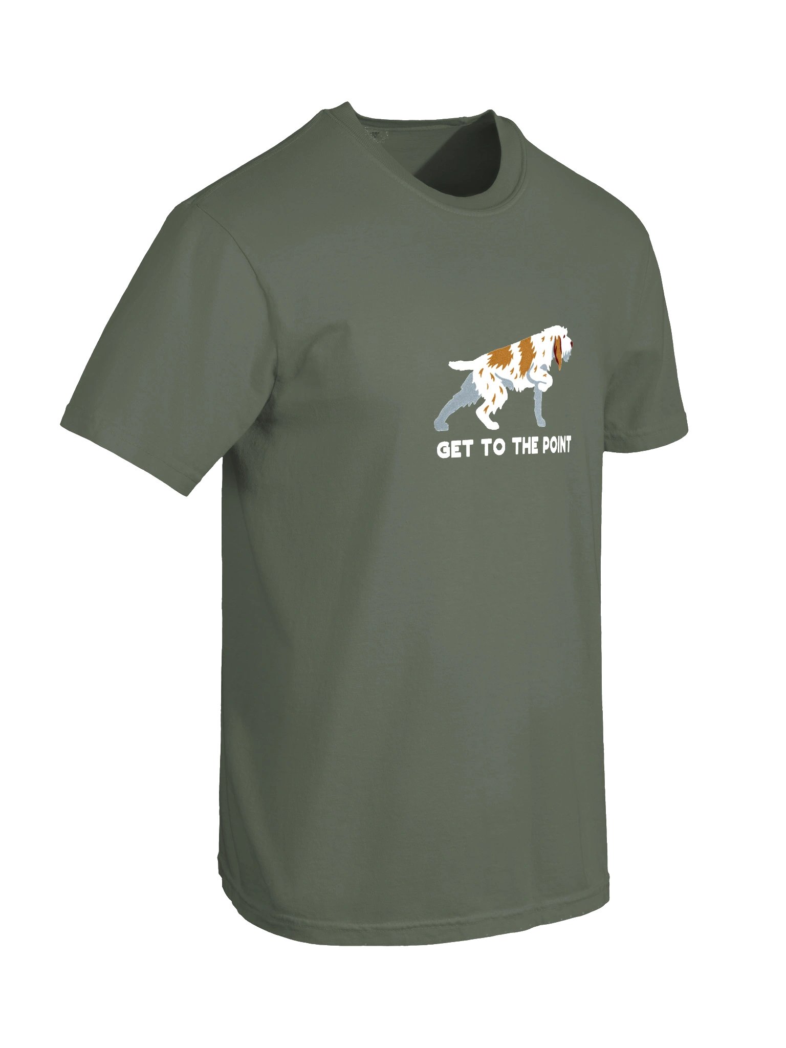 Get to the Point T-Shirt(Embroidered) of a Spinone Italiano(Brown & White) product image (11)