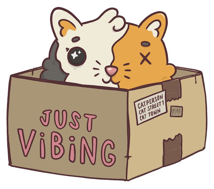 sticker : cat box vibes product image (1)