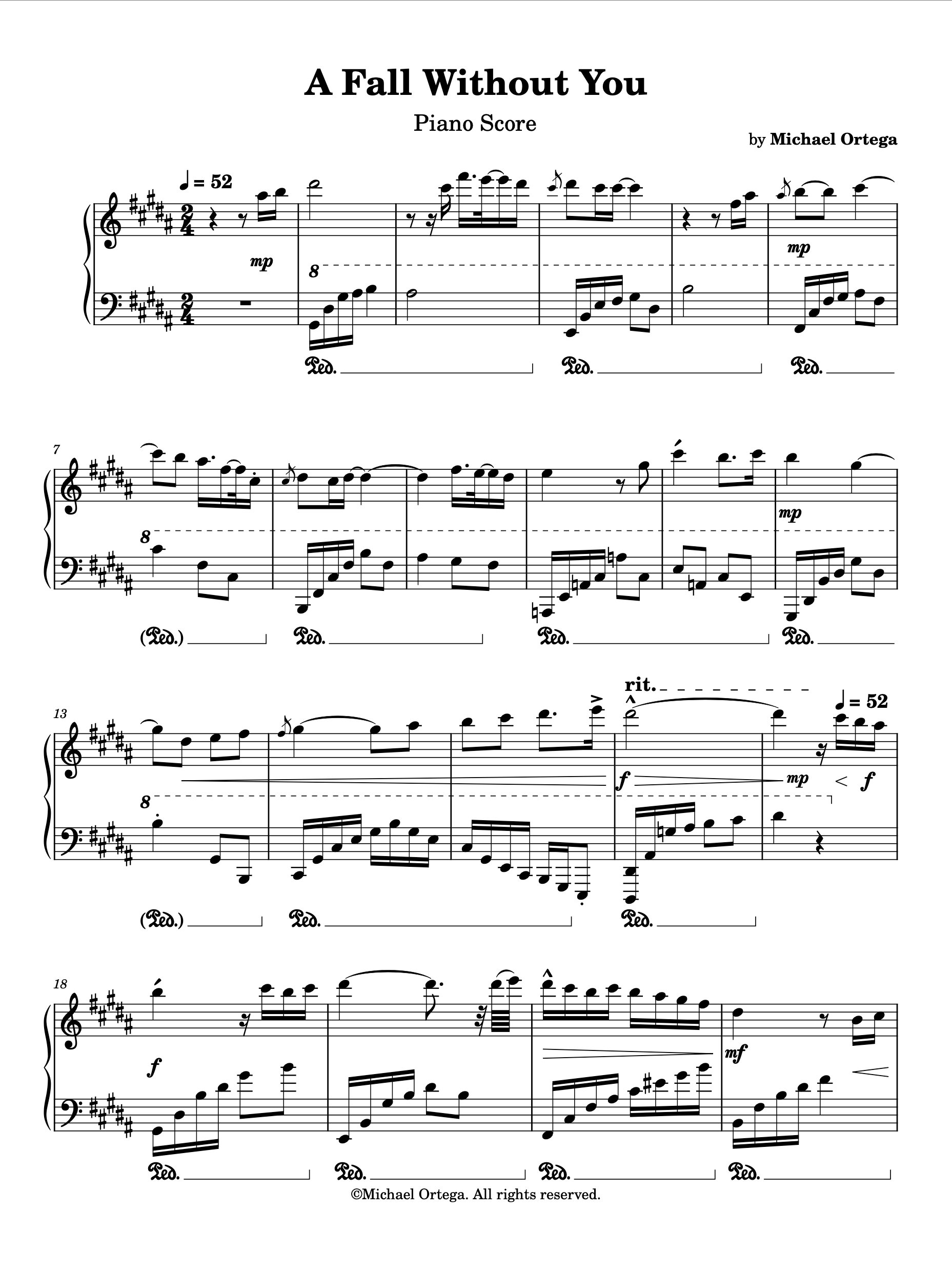 A Fall Without You (Piano Score) product image (2)