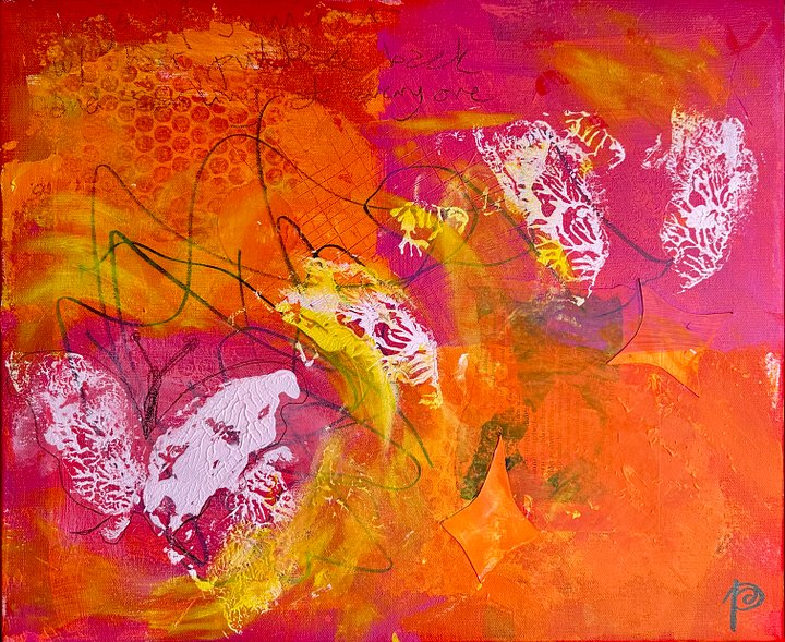 'smiling at everyone' original acrylic painting on canvas product image (1)