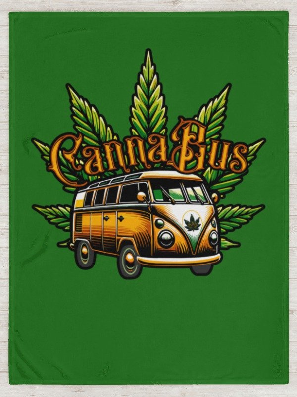 Marijuana Canna Bus Fleece Blanket product image (1)