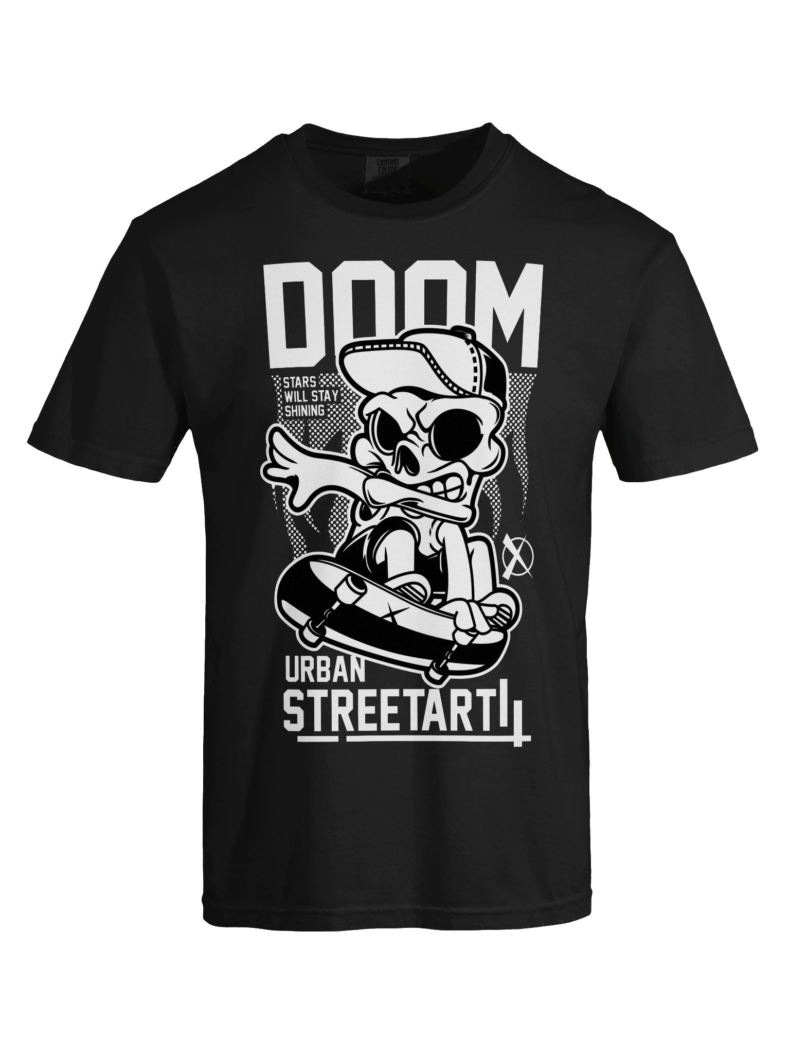 DOOM Urban Streetart Skull Skate Tee product image (21)