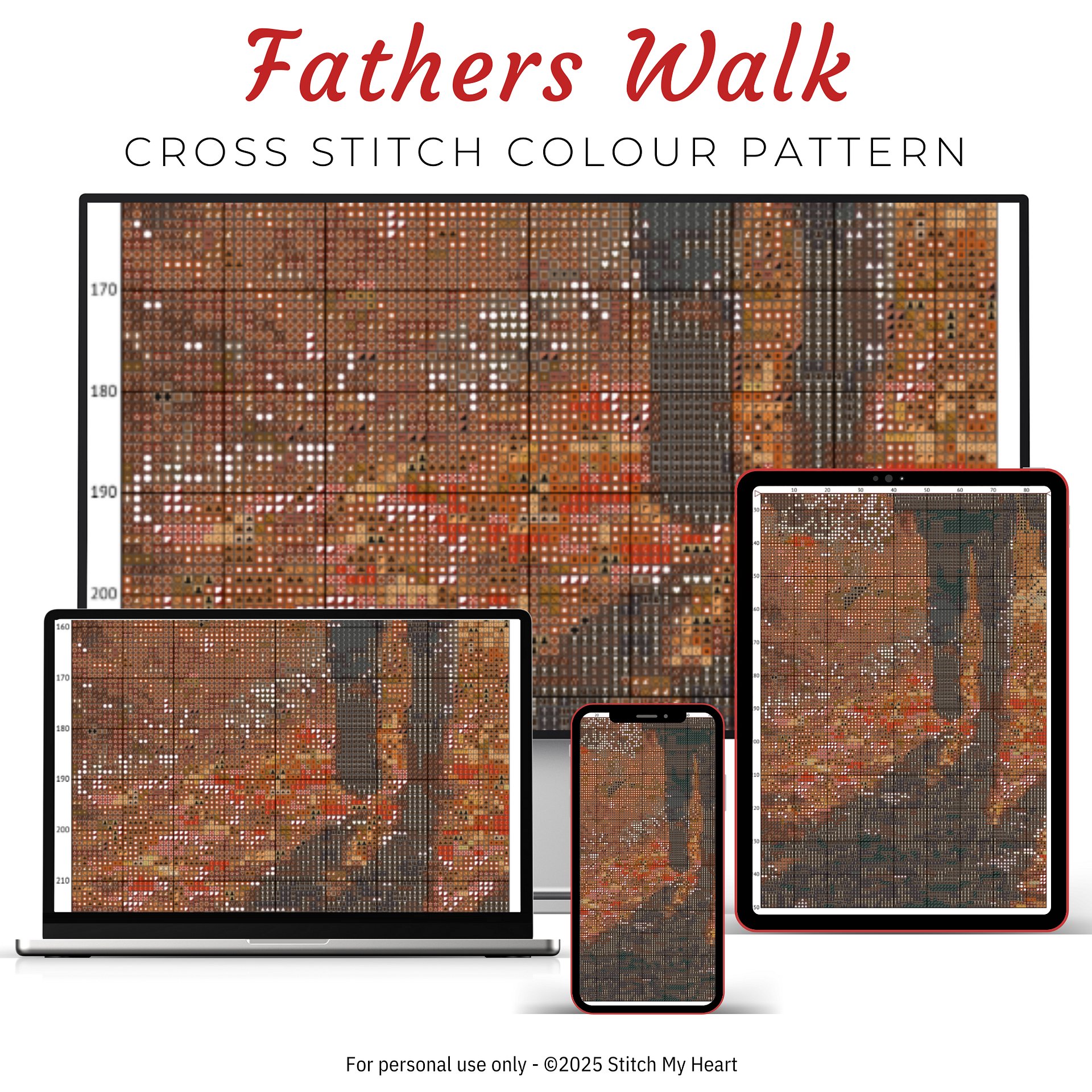 Fathers Walk Cross Stitch Pattern product image (3)