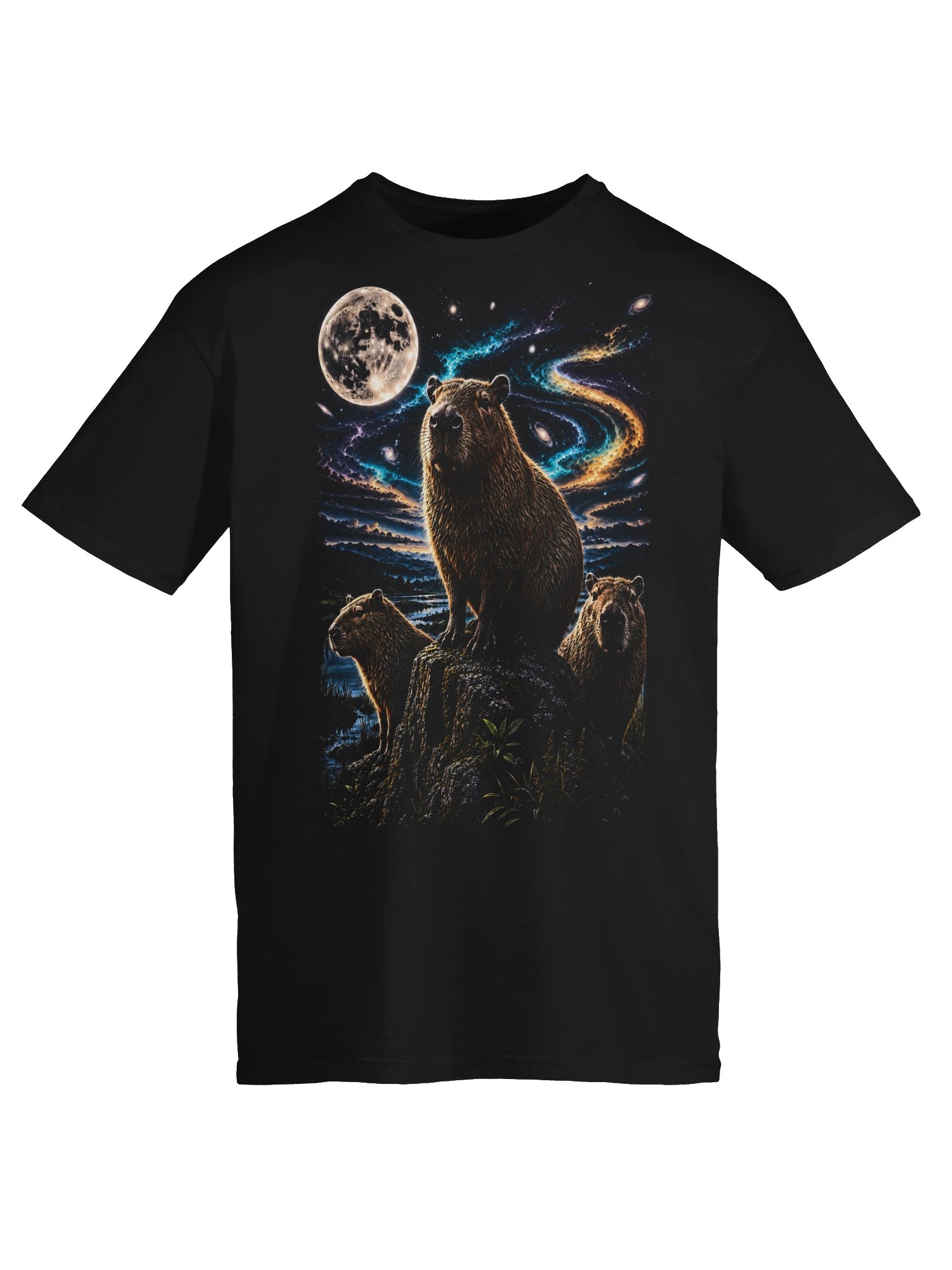 Capybara Howling Moon Tshirt | Unexpected Legends Shirt product image (4)