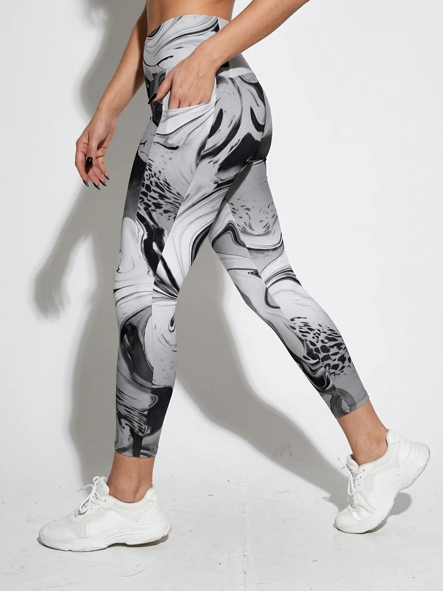 Black Marble-Leggings with Pockets product image (11)