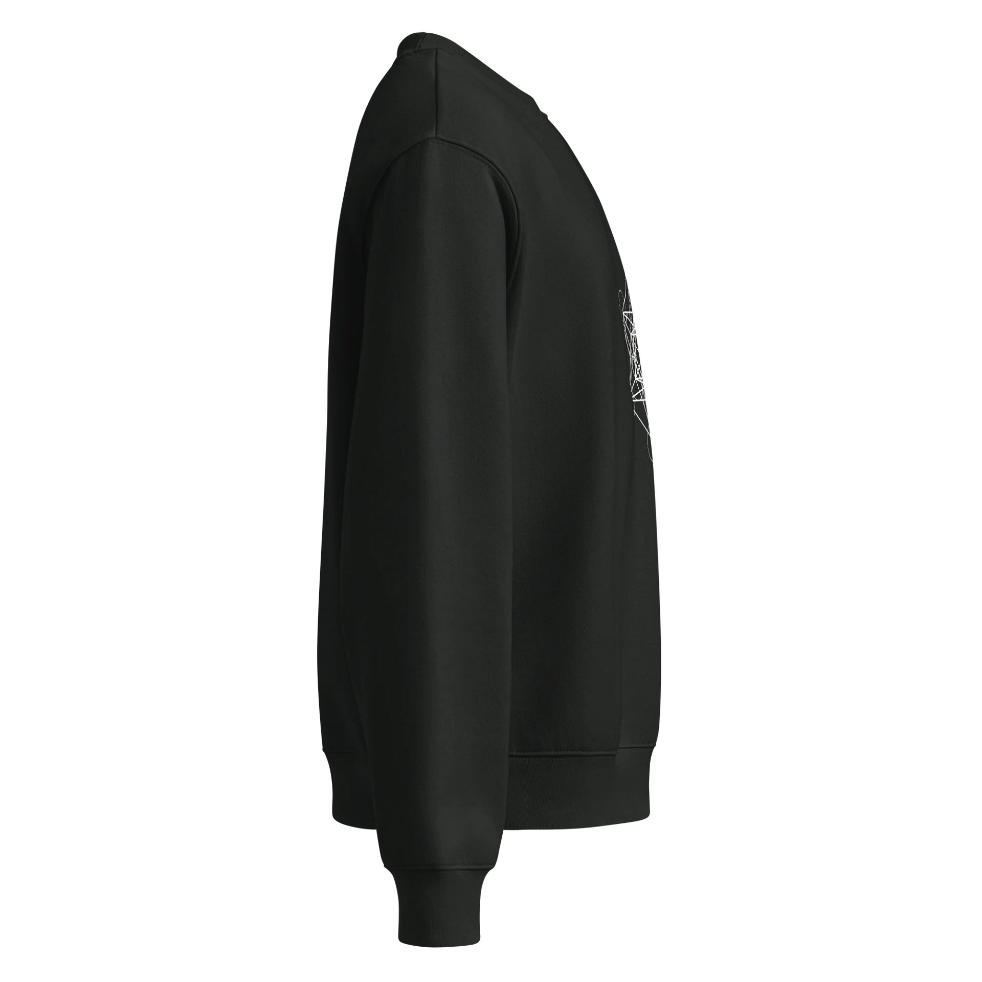 Black Sweater – White Metatron’s Cube (Front & Back Design) product image (4)