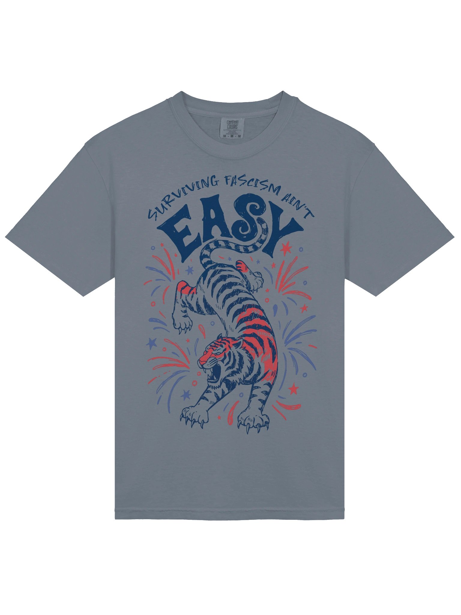 Surviving Fascism Ain't Easy Tiger, Graphic Trendy Aesthetic T shirt product image (31)