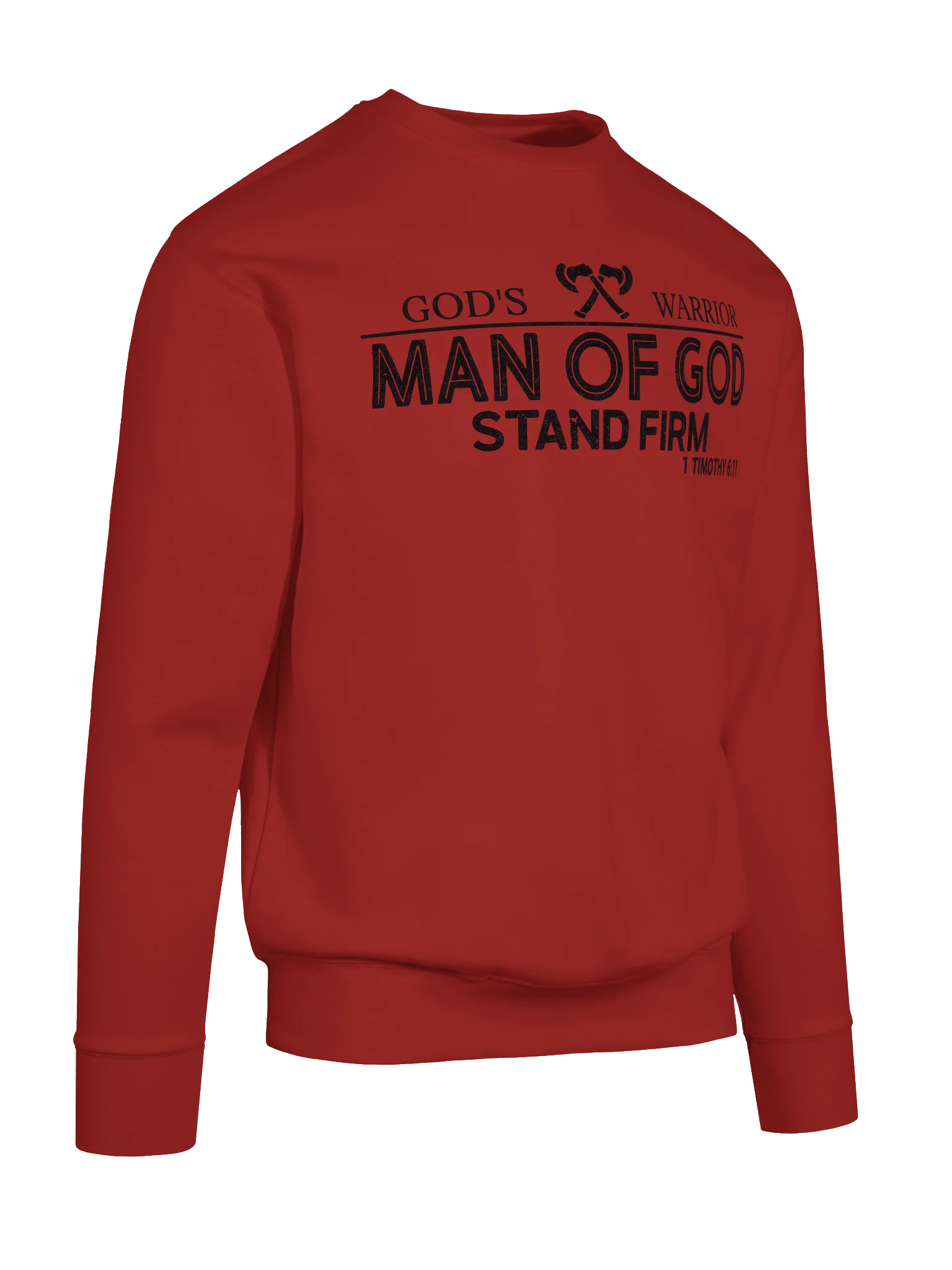 God's Warrior – Man of God | Stand Firm | 1 Timothy 6:11 | Christian Faith Sweatshirt product image (123)