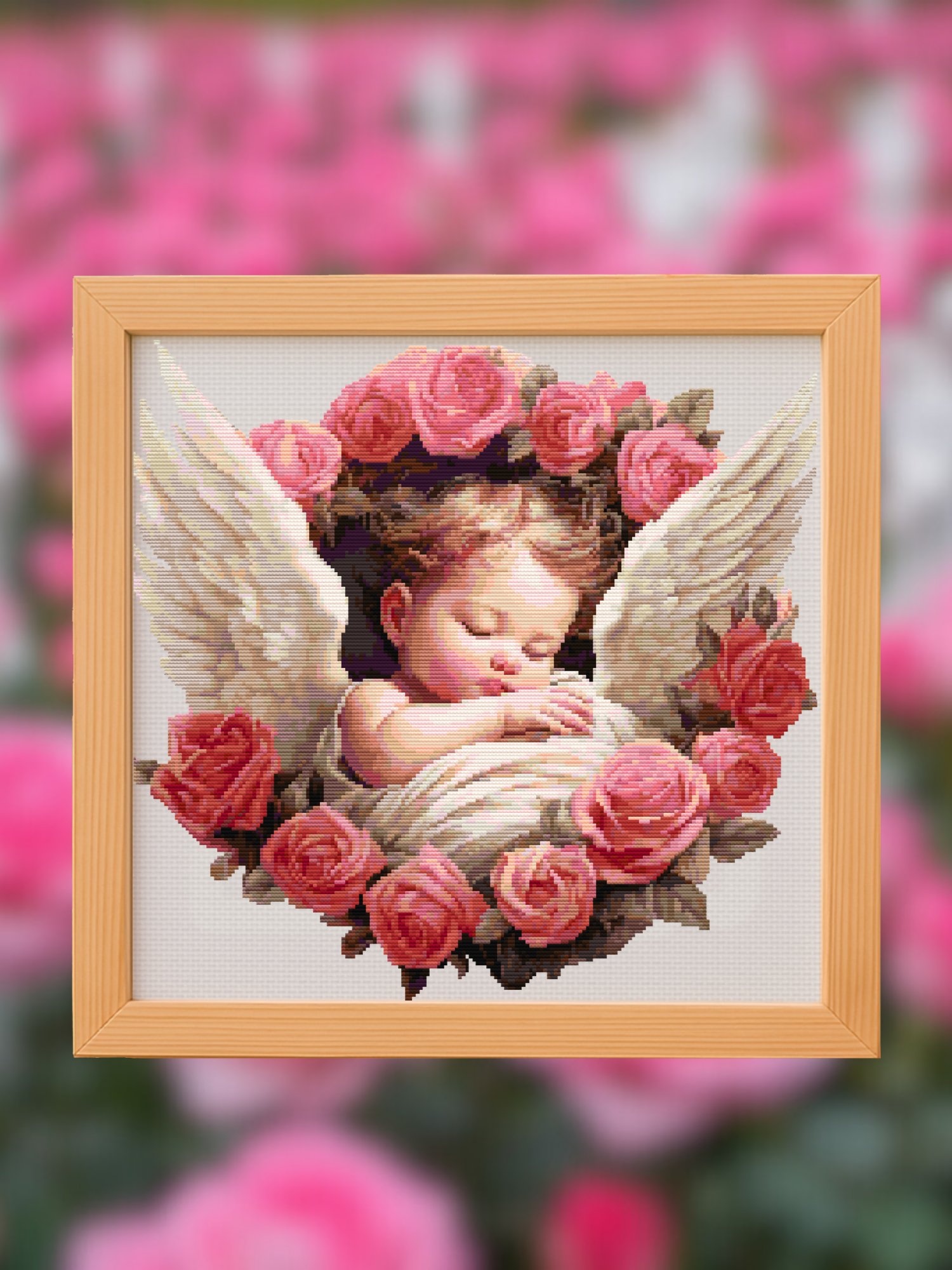 Baby Rose Angel Cross Stitch Pattern product image (1)