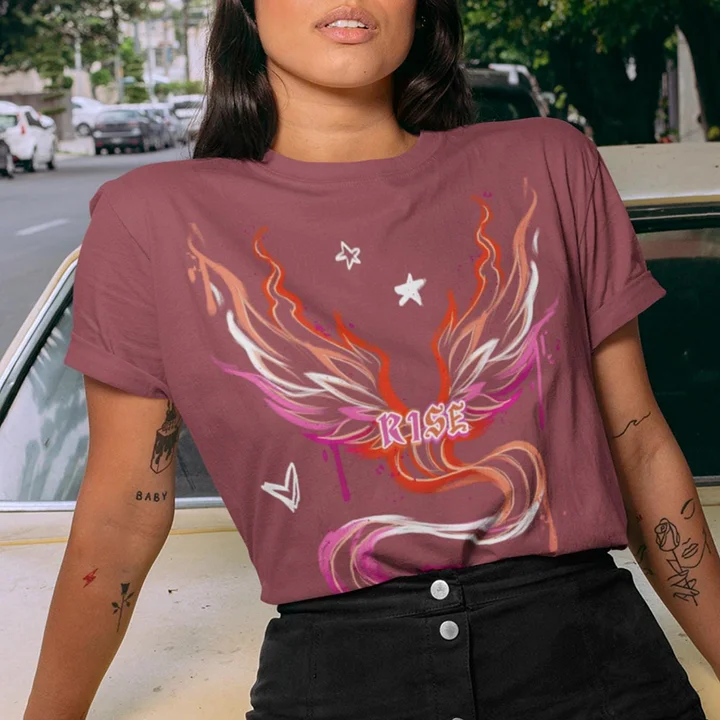 RISE Collection: Subtle Lesbian Pride Phoenix Tee product image (1)