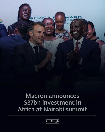 🇫🇷🌍French President Emmanuel Macron has announced €23 billion ($27bn) of investment at the Africa Forward summit 2026 in Nair...