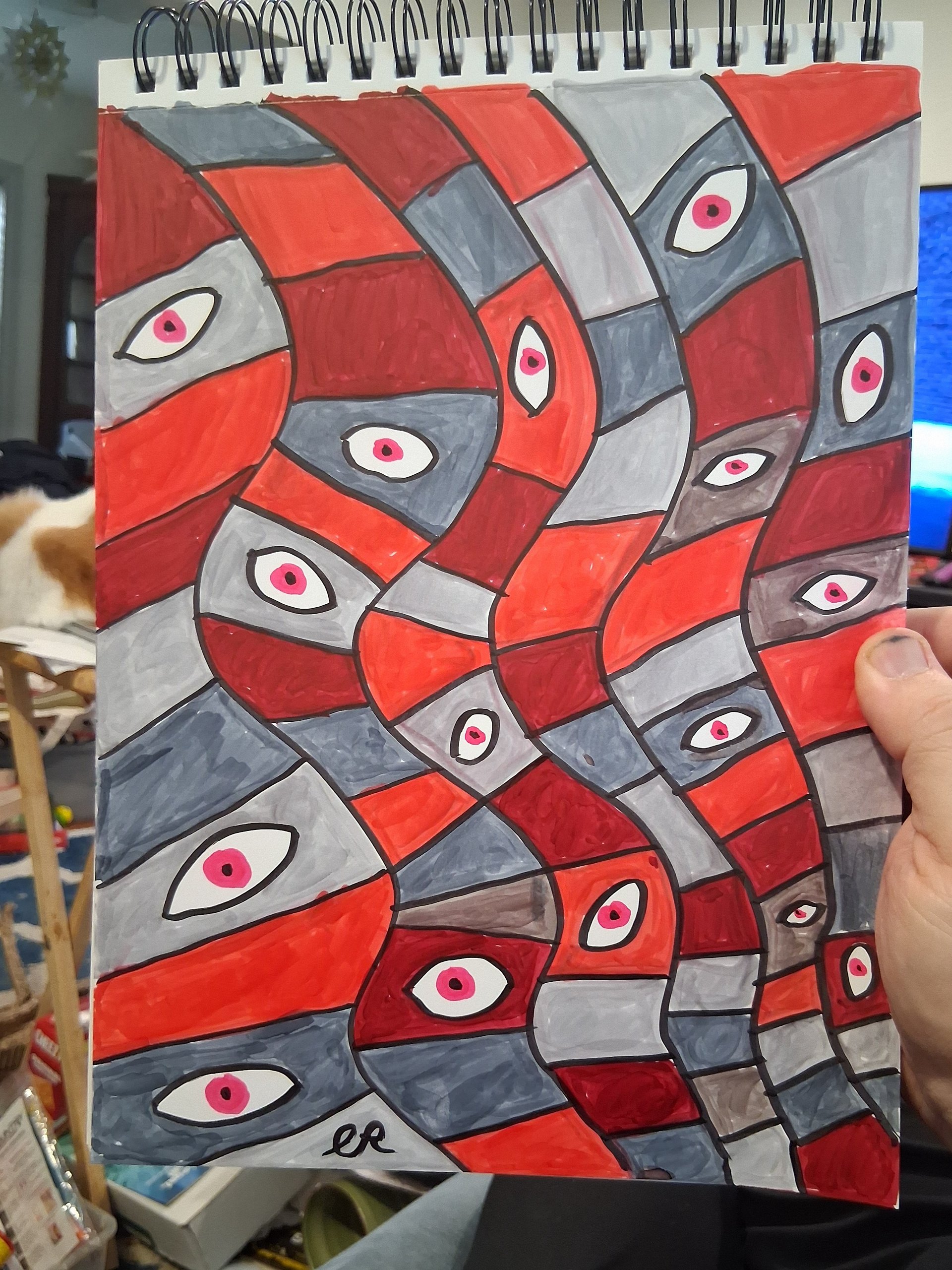 Wall of Eyes Original Drawing product image (1)