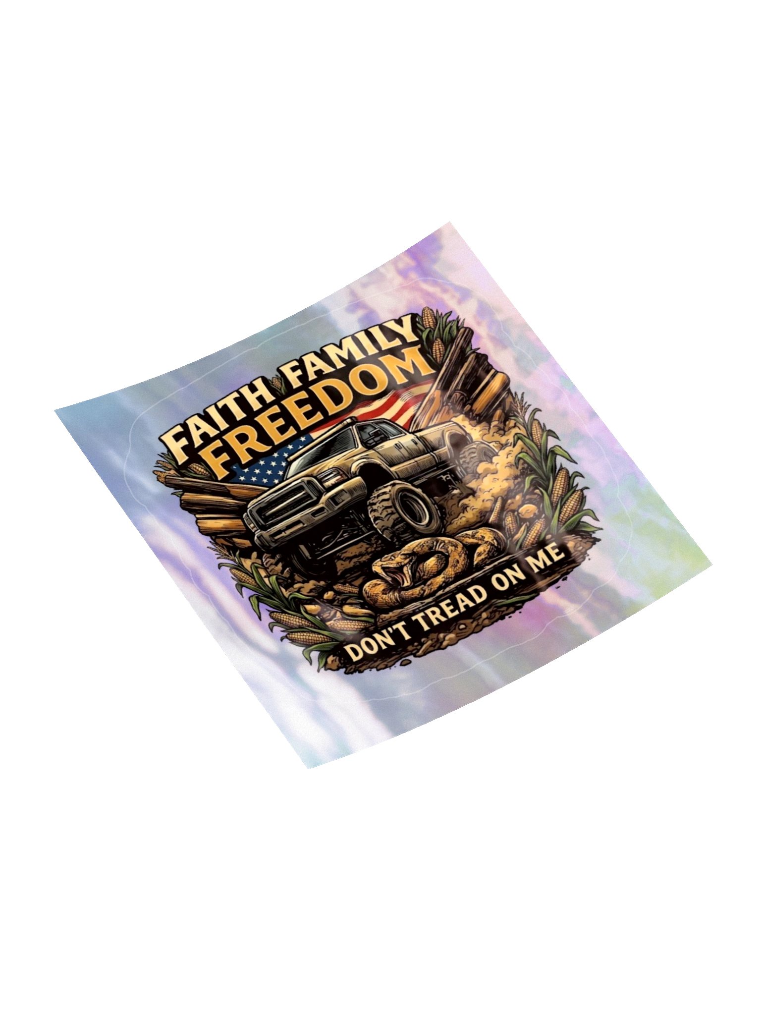 Faith Family Freedom — Holographic Kiss-Cut Sticker Sheet product image (10)