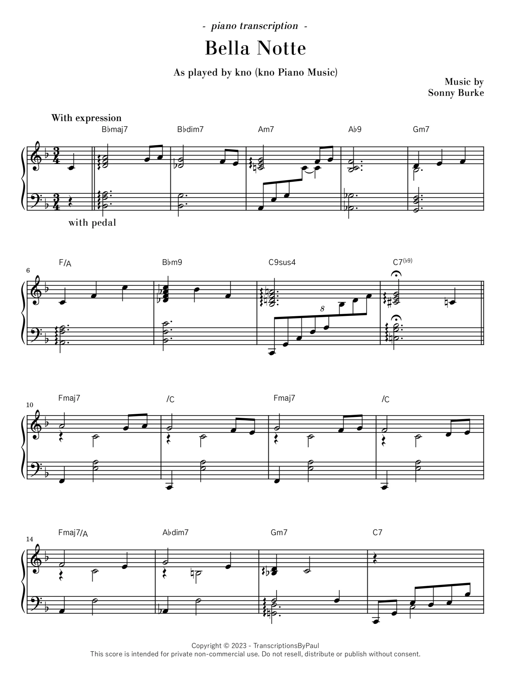 [F major] Bella Notte - kno product image (1)