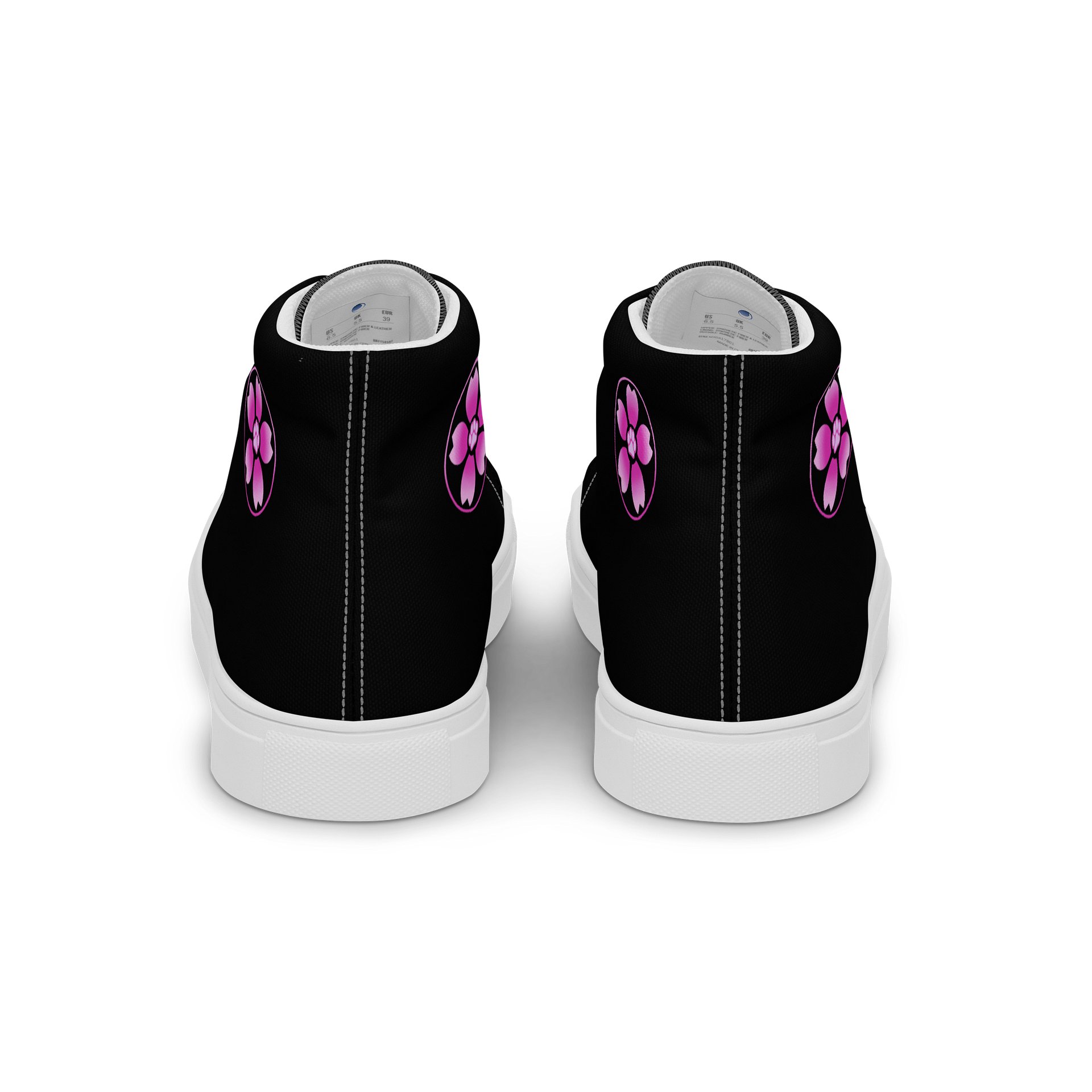 Moo Cherry Pawsom Logo Women's High-Canvas Shoes (Black) product image (4)