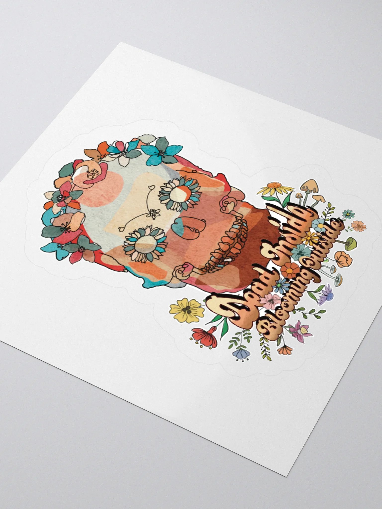 Sugar Skull Sticker - Dead Inside Blooming Outside product image (4)