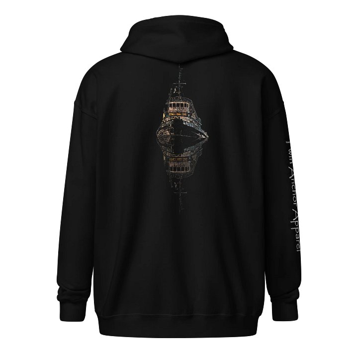 Pacific Falcon & Reflection – Maritime Heritage | Twin Anchor Apparel Fog Harbor Line product image (1)