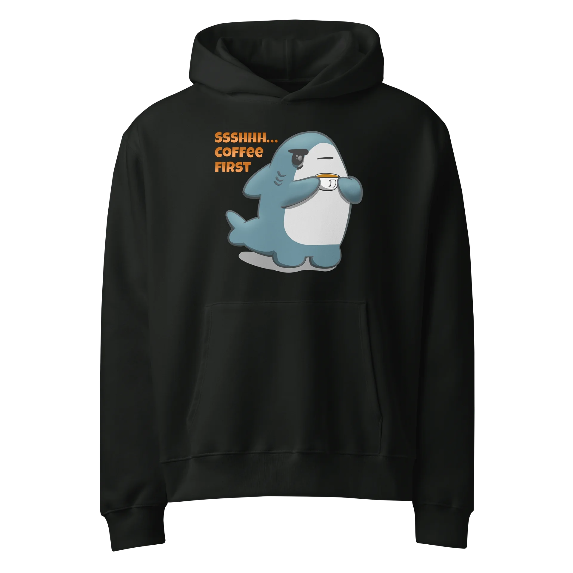 Ssshhh… coffee first - oversized poly fleece lined product image (1)