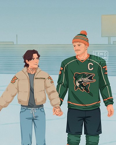 finally sharing the artwork i did for @taylorewestonauthor ‘s new book 🏒🩵
absolutely loved drawing this characters!🧡

#mmroma...