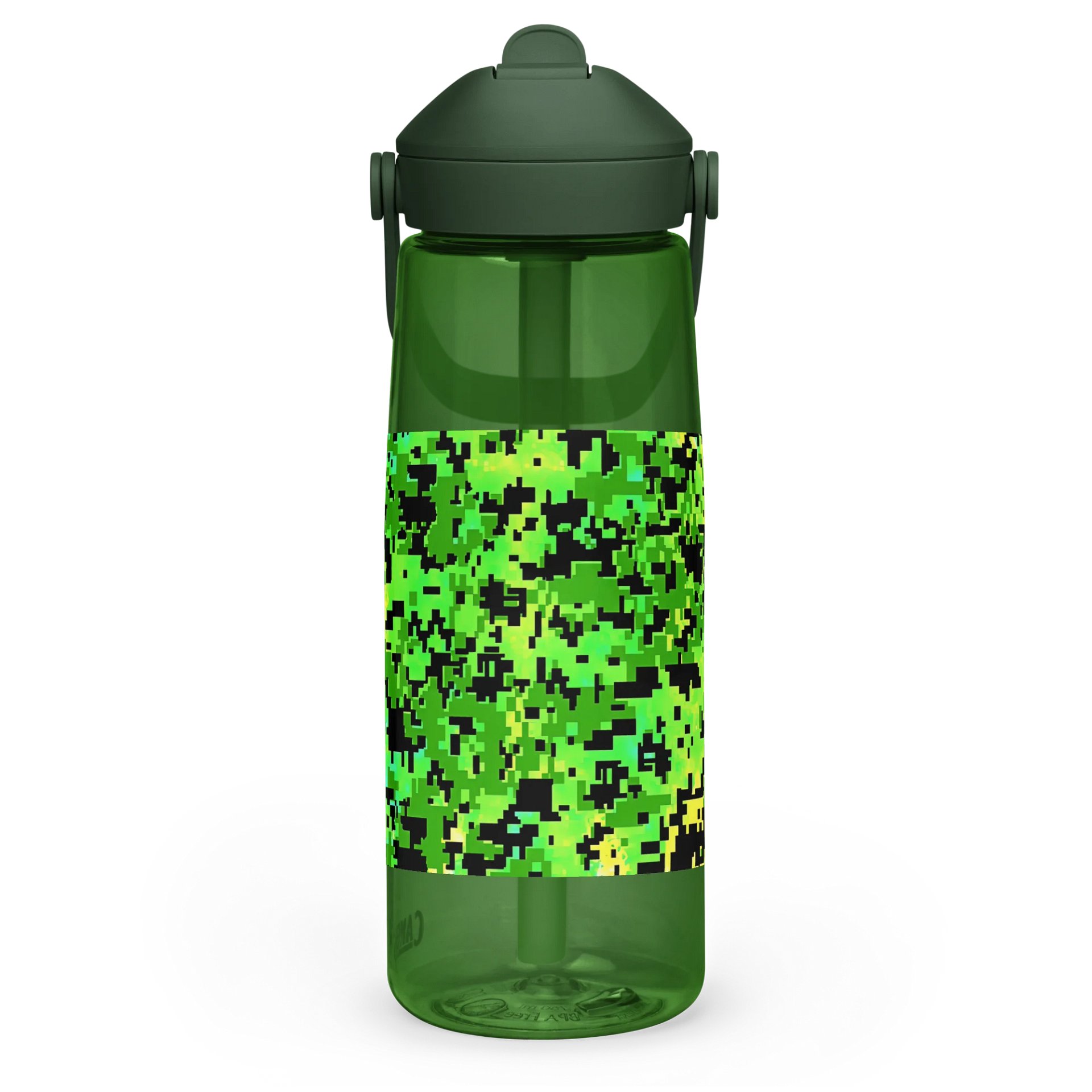 Pixelated Camo Flip Straw Water Bottle product image (3)