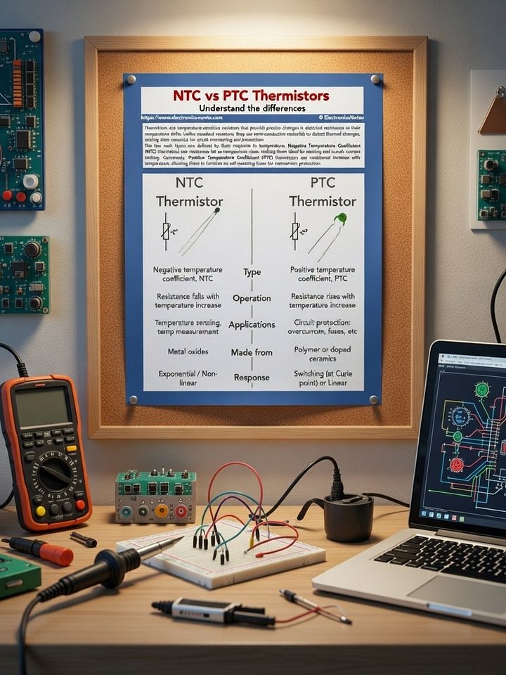 NTC & PTC Thermistor Characteristics Downloadable Crib Sheet PDF product image (1)