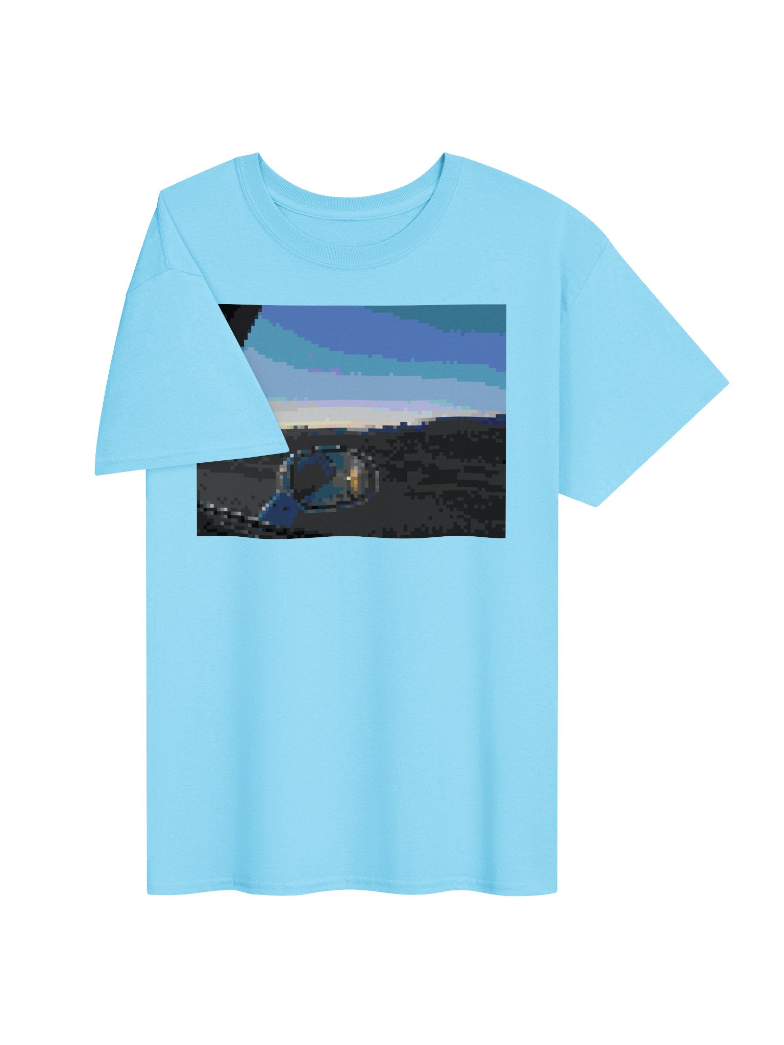 pixel sunrise in the rearview graphic tee product image (3)