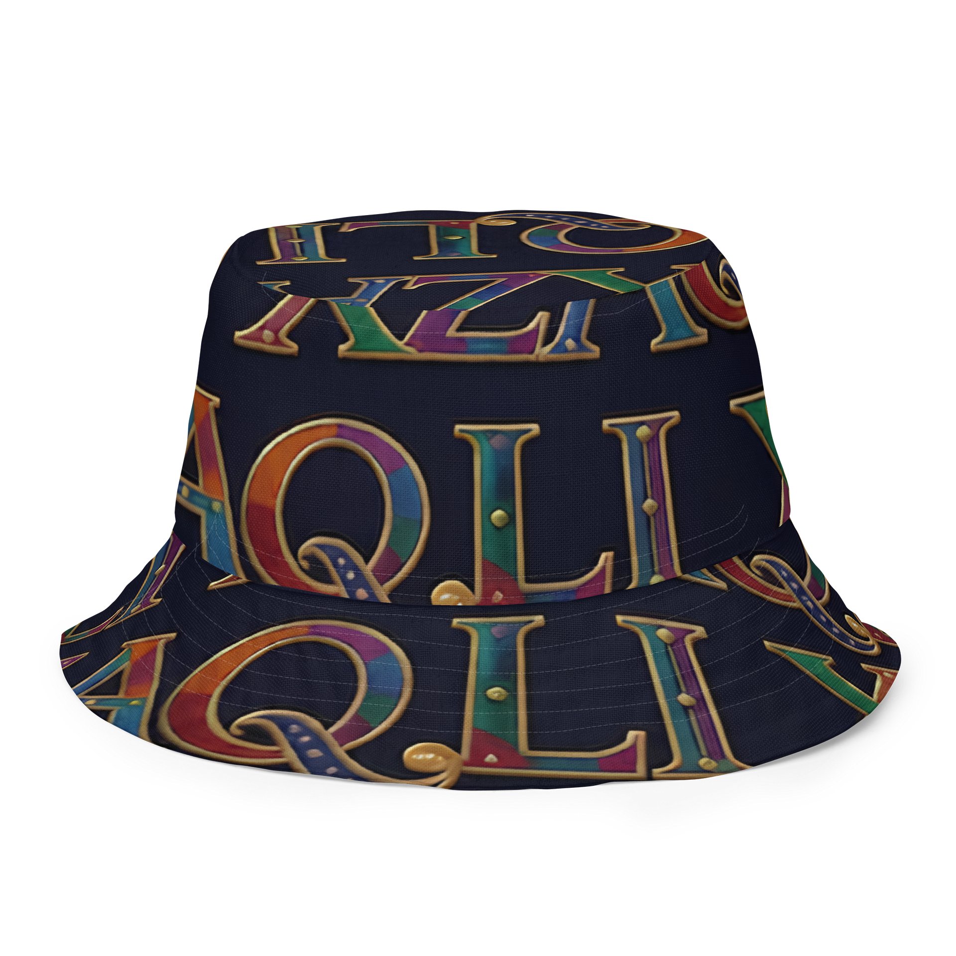 XZAQLI Monogram Bucket Hat (Navy Blue) product image (2)