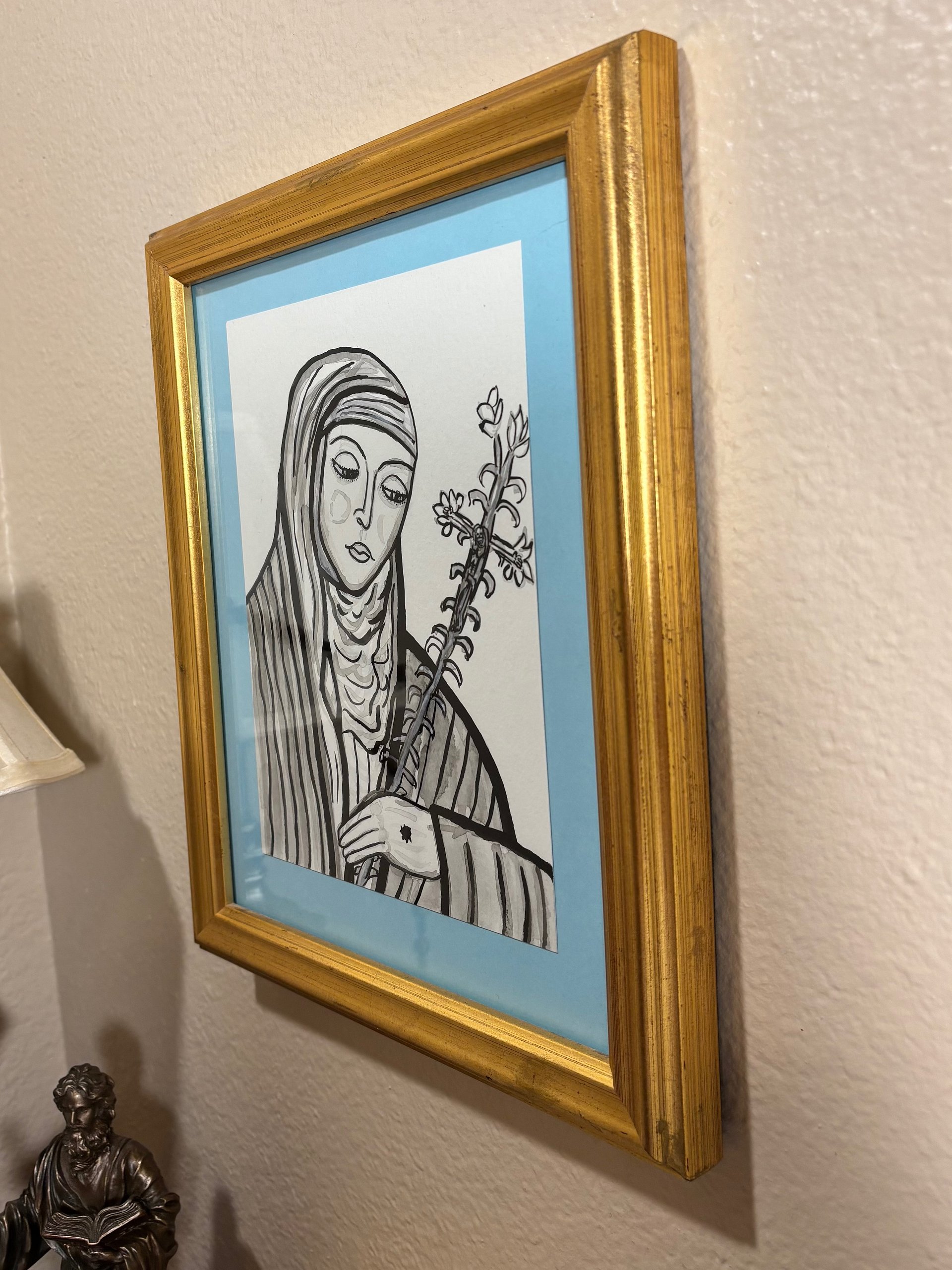 St. Catherine of Siena Framed Ink Drawing product image (6)