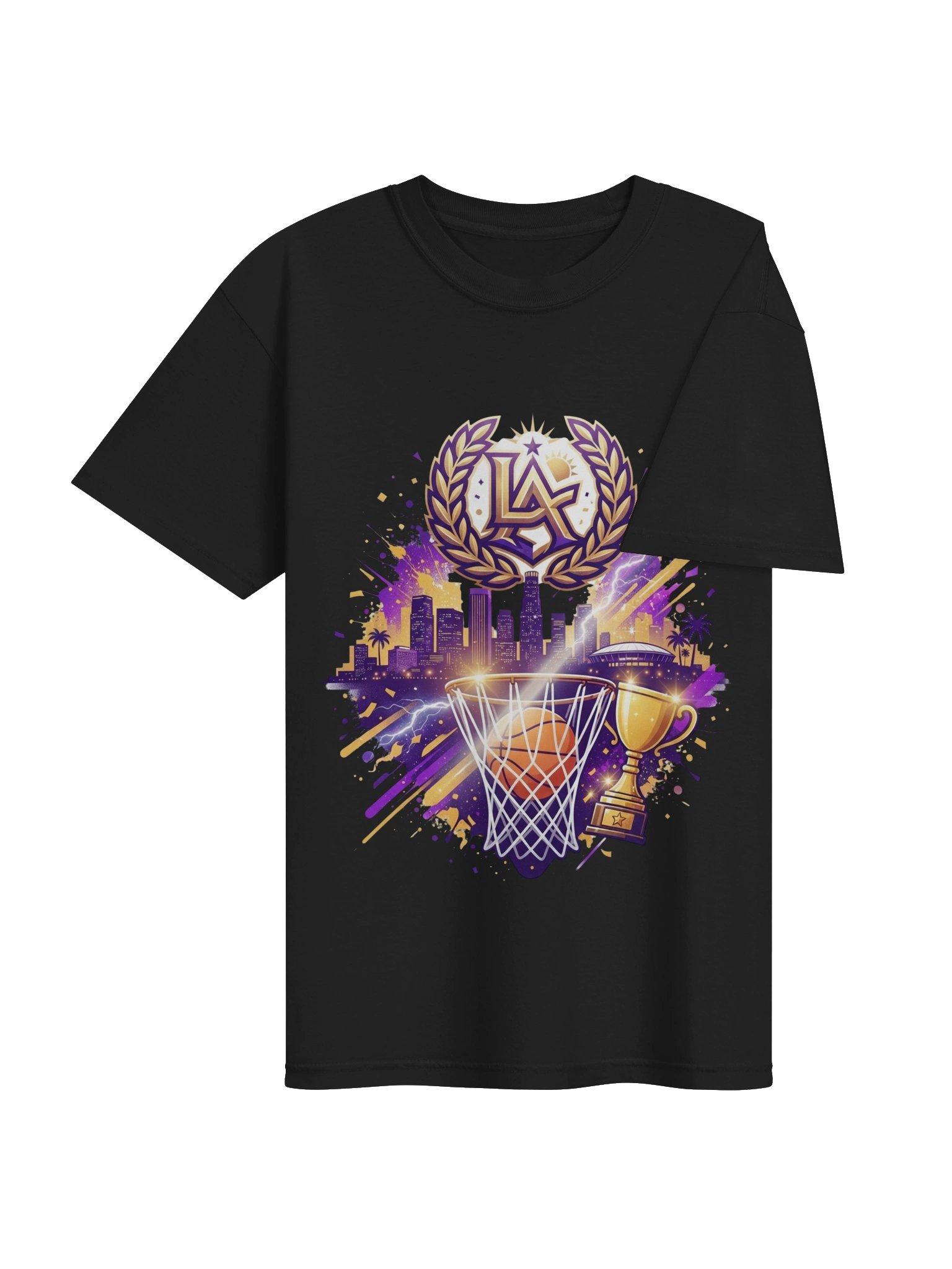 Purple and Gold Championship Basketball Retro City Art product image (4)