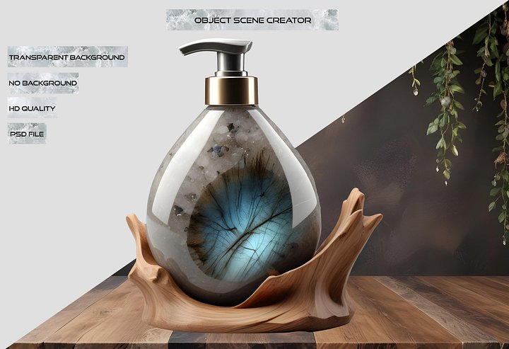 Celestial Grace – Wooden Base Crystal Dispenser PNG product image (2)