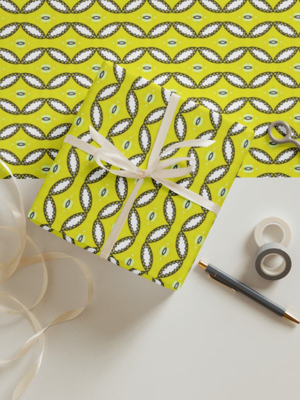 Cheerful Yellow patterned wrapping paper product image (4)