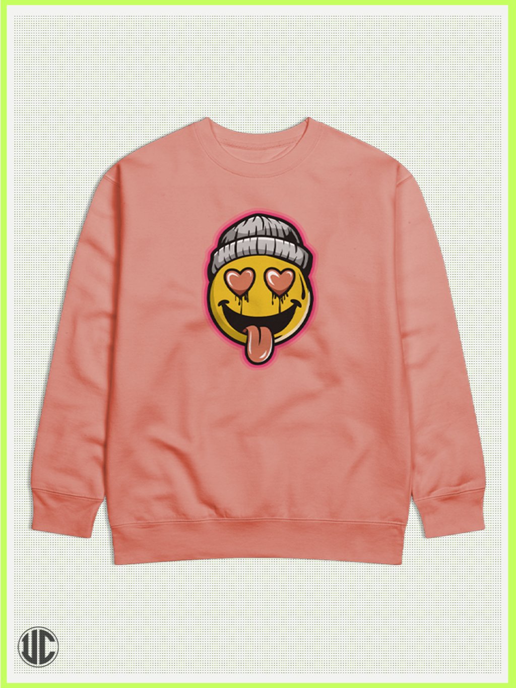 UnkoCon – No Filter Smiley Graphic Crew Neck Sweatshirt product image (1)