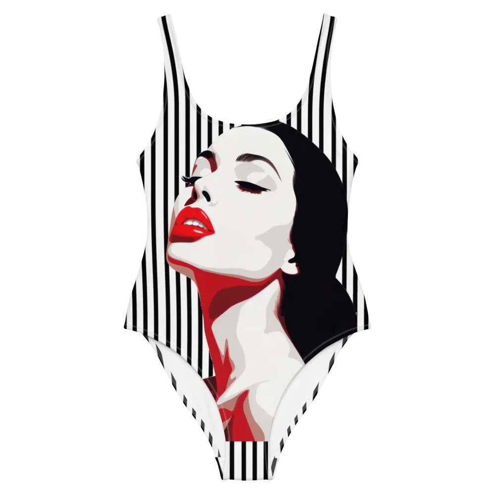Sultry Red Lips One-Piece Women's Swimsuit product image (12)