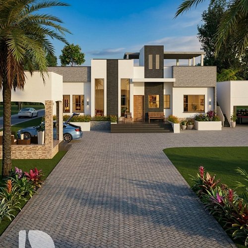 Three bedroom, 4 bathroom bungalow home with a rooftop terrace.
Download the floor plans at https://dprodesign.shop/products/...