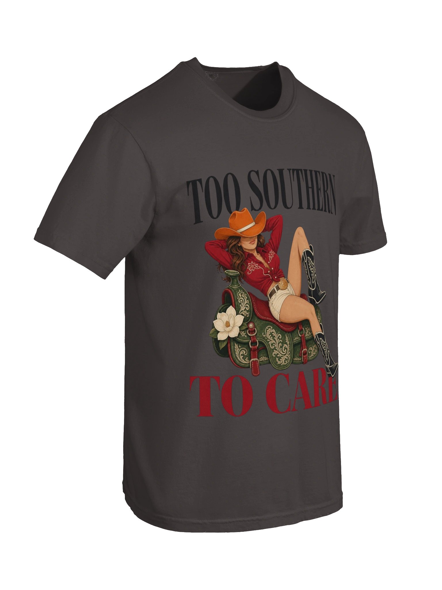 Vintage Cowgirl T-Shirt - Too Southern To Care Western Pin Up Shirt - Retro Country Music Graphic Tee - Western Aesthetics Unisex T-Shirt product image (6)