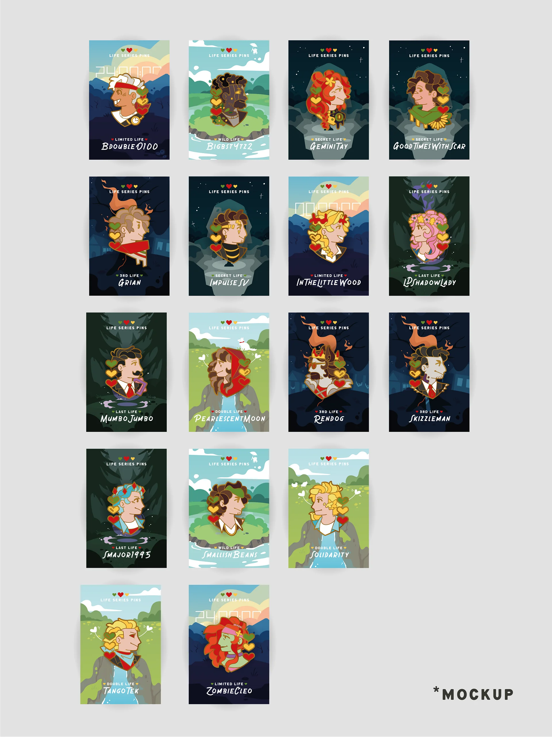 *PREORDER* Life Series Hard Enamel Pin Set product image (2)