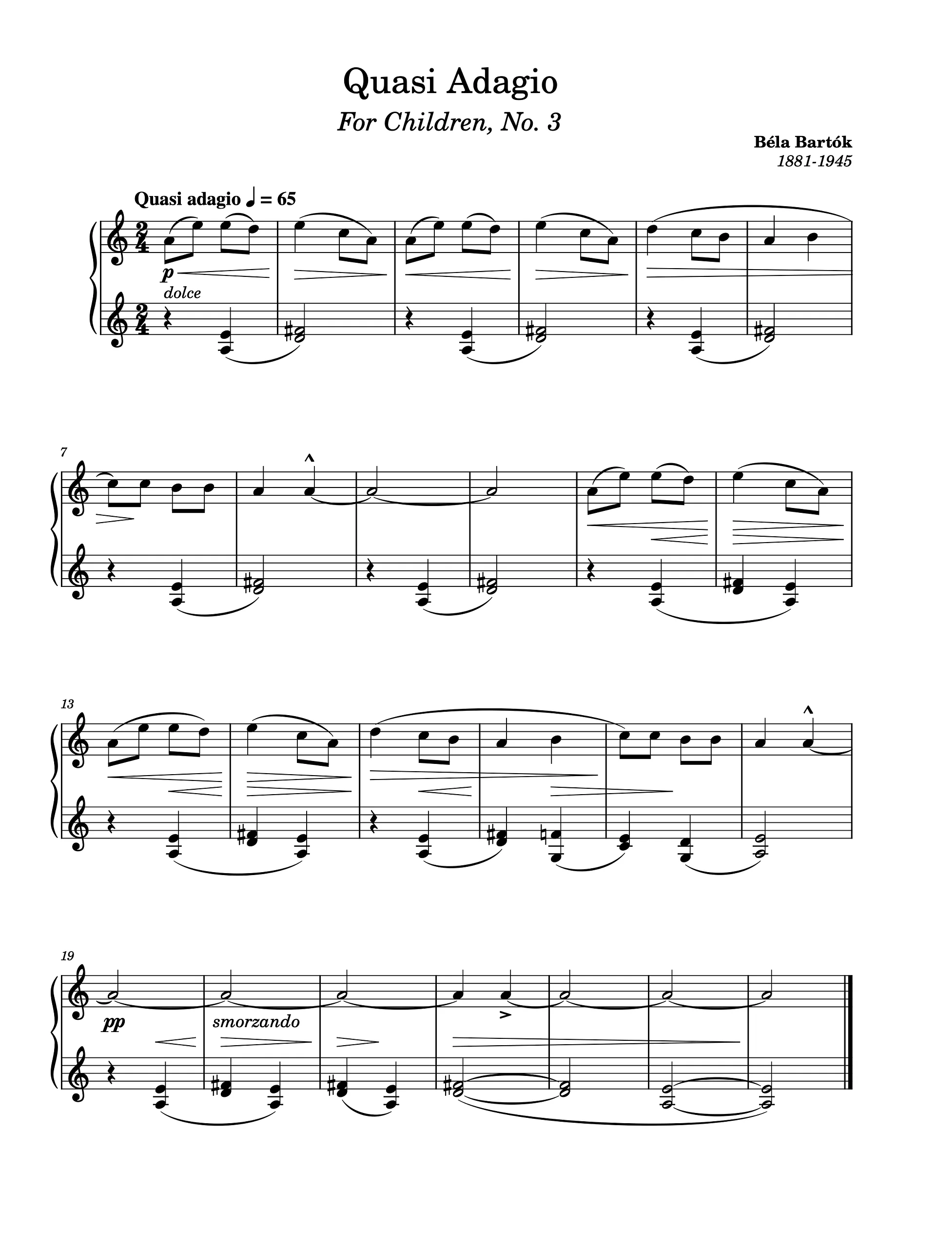 Quasi Adagio, No. 3 from For Children, Sz. 42 product image (1)