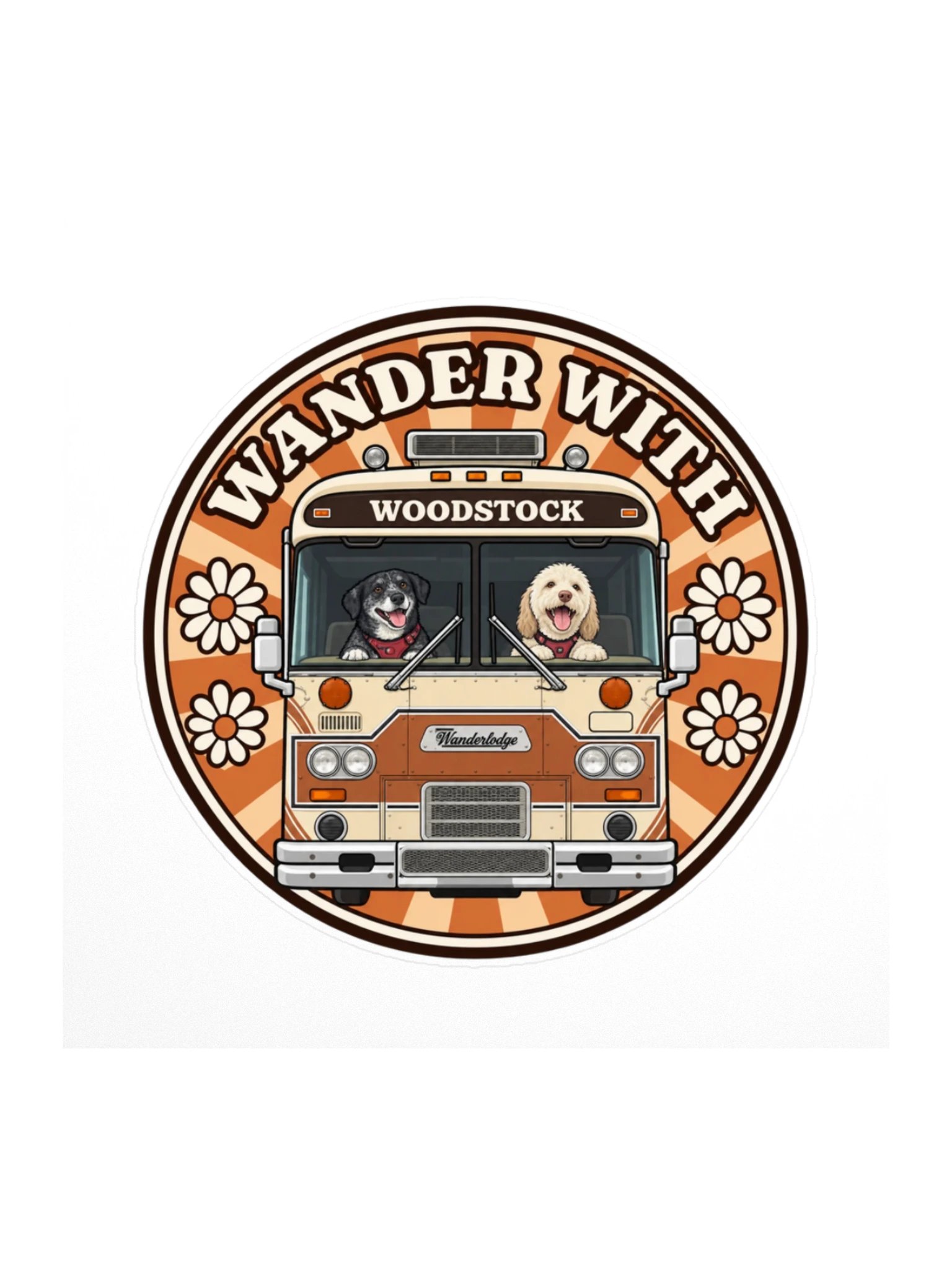 Woodstock Groovy Daisy Sticker — Ember & Rain product image (1)
