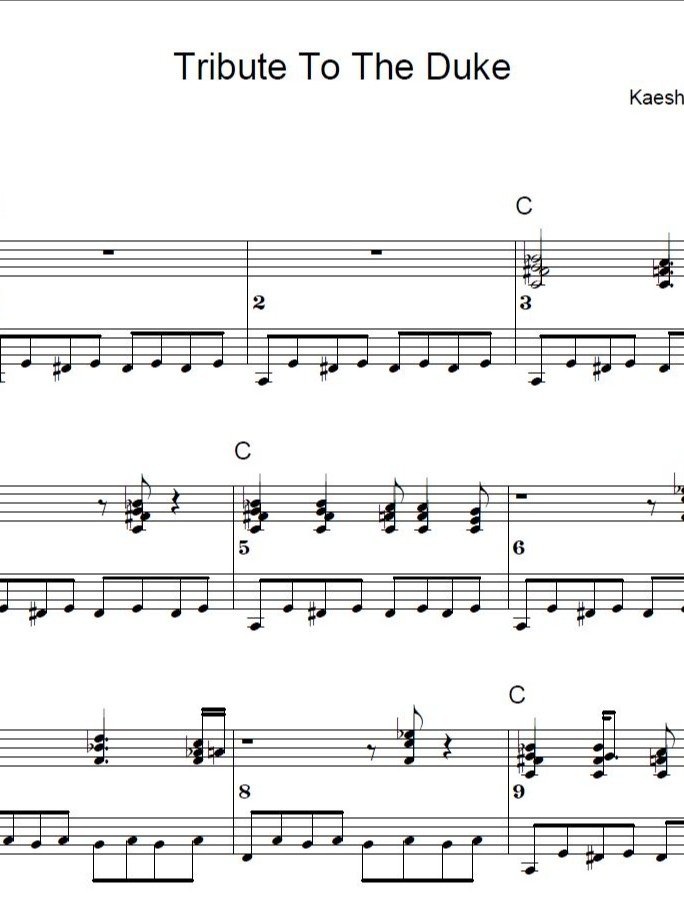 Tribute to Duke - Blues piano - Piano sheet music product image (1)