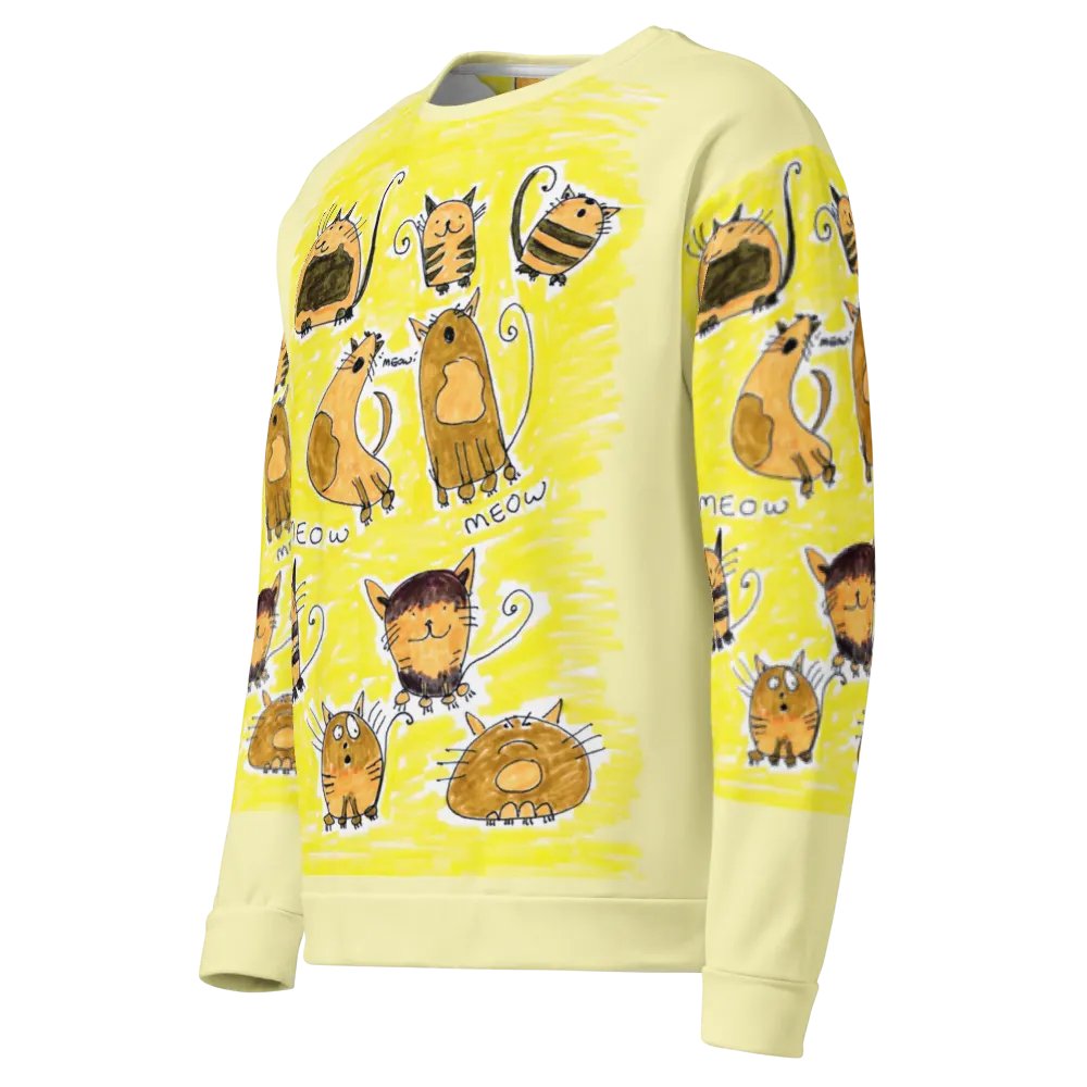 Abstract Doodle Cats Unisex All Over Print Sweatshirt product image (9)