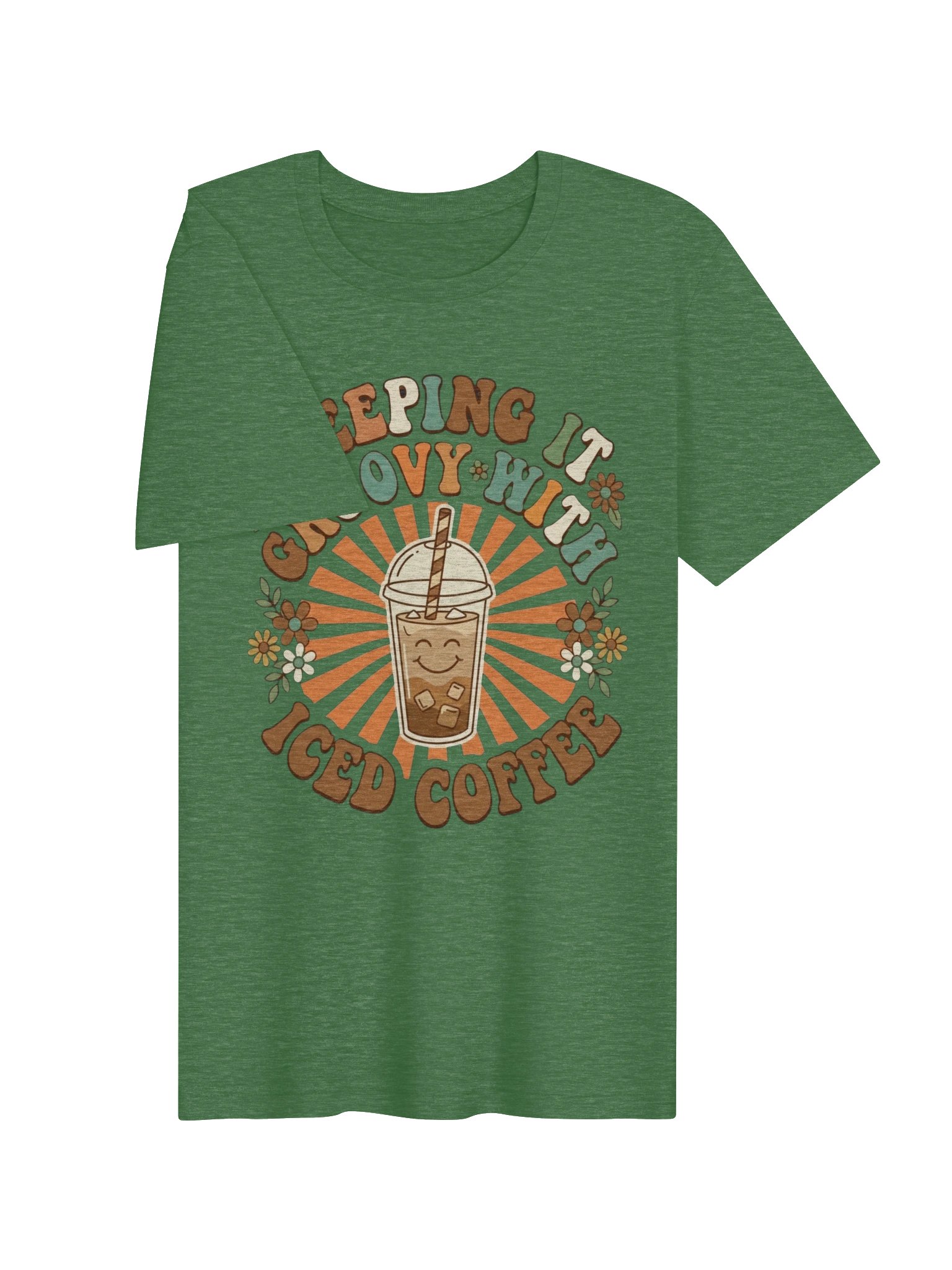 Keeping It Groovy With Iced Coffee T-Shirt - Vintage Retro Coffee Lover Graphic Tee product image (53)