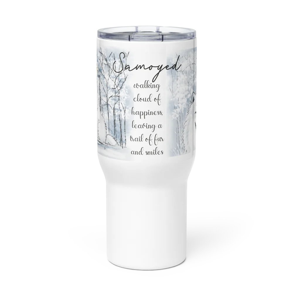 Samoyed Walking Cloud of Happiness Travel Mug product image (4)